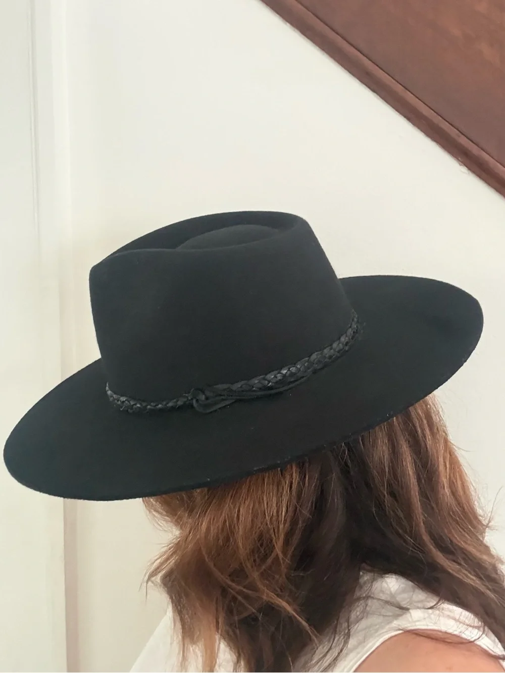 Le Souk Hampui Hat- Black Felt Wide-Brim size 57 (medium)- sustainable artisan